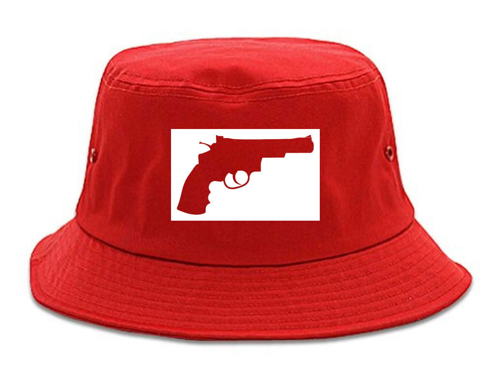 Gun Silhouette Revolver 45 Chrome Bucket Hat By Kings Of NY