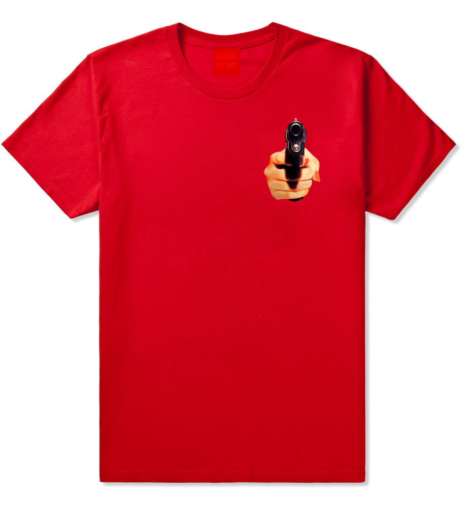 Hand Gun Women Girls Sexy Hot Tough T-Shirt In Red by Kings Of NY