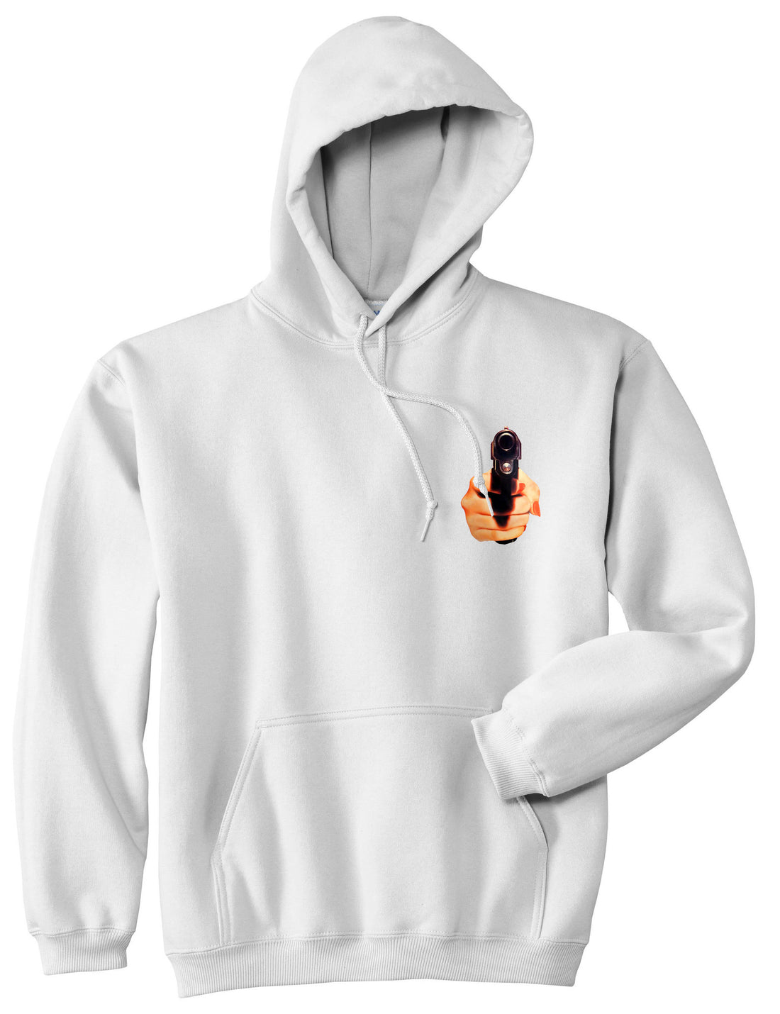 Hand Gun Women Girls Sexy Hot Tough Boys Kids Pullover Hoodie Hoody in White by Kings Of NY