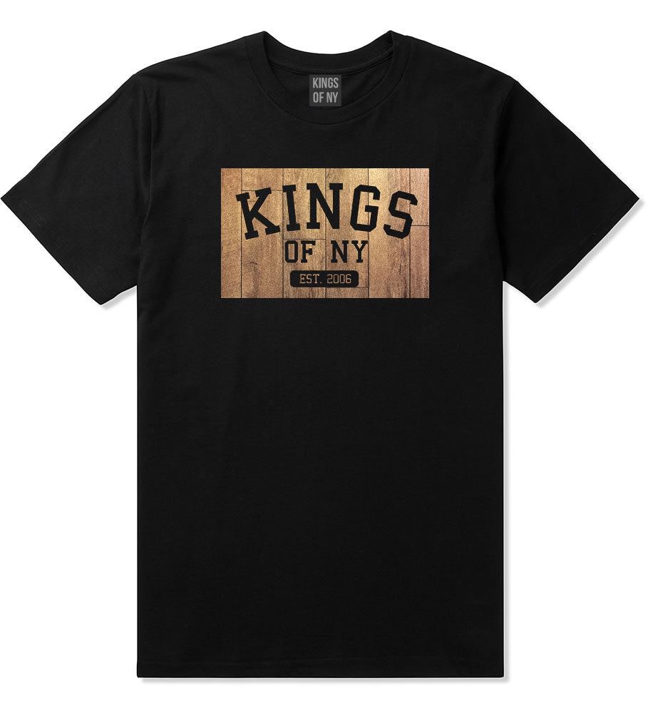 Hardwood Basketball Logo Boys Kids T-Shirt in Black by Kings Of NY