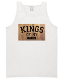Hardwood Basketball Logo Tank Top in White by Kings Of NY
