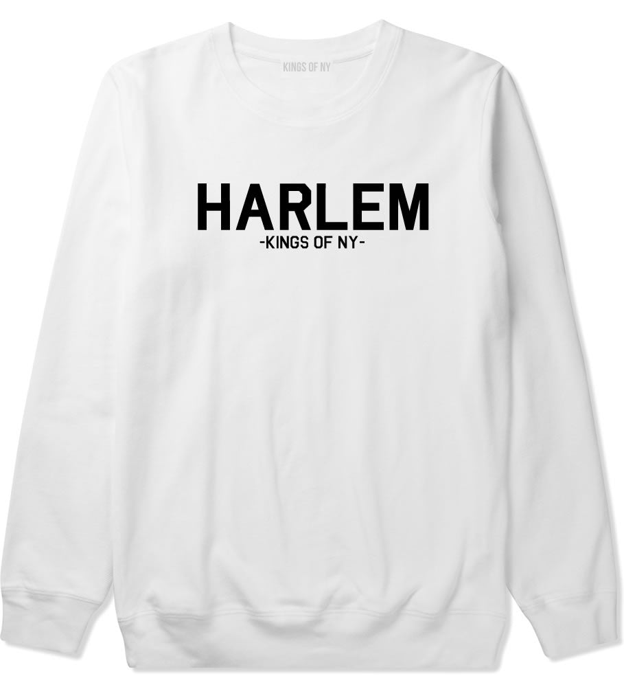 Harlem New York NYC Crewneck Sweatshirt in White
