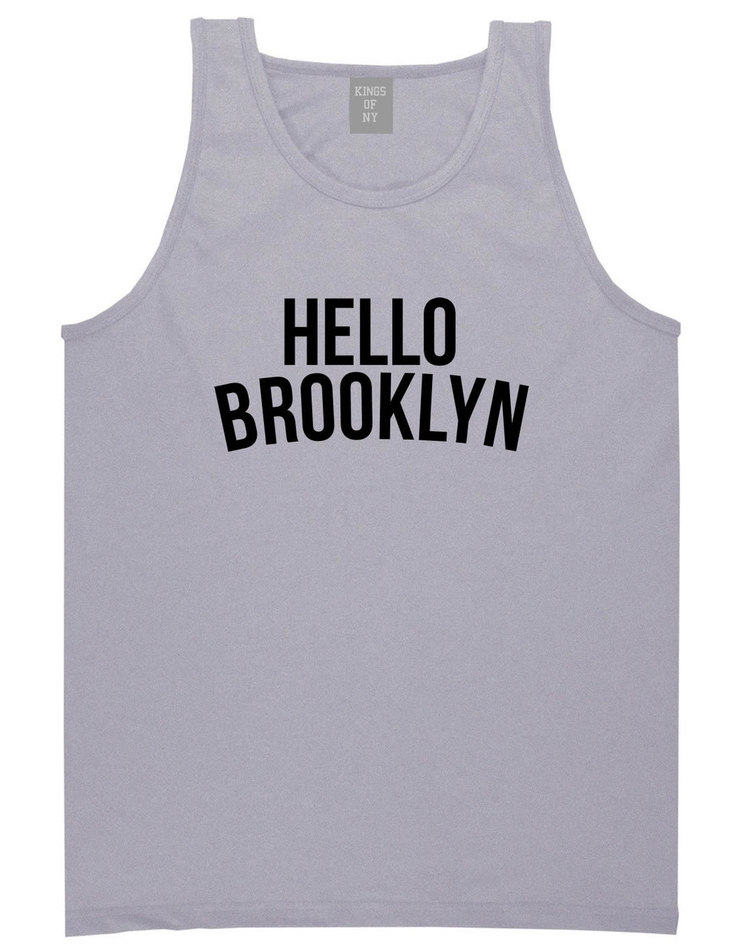 Hello Brooklyn Tank Top in Grey By Kings Of NY