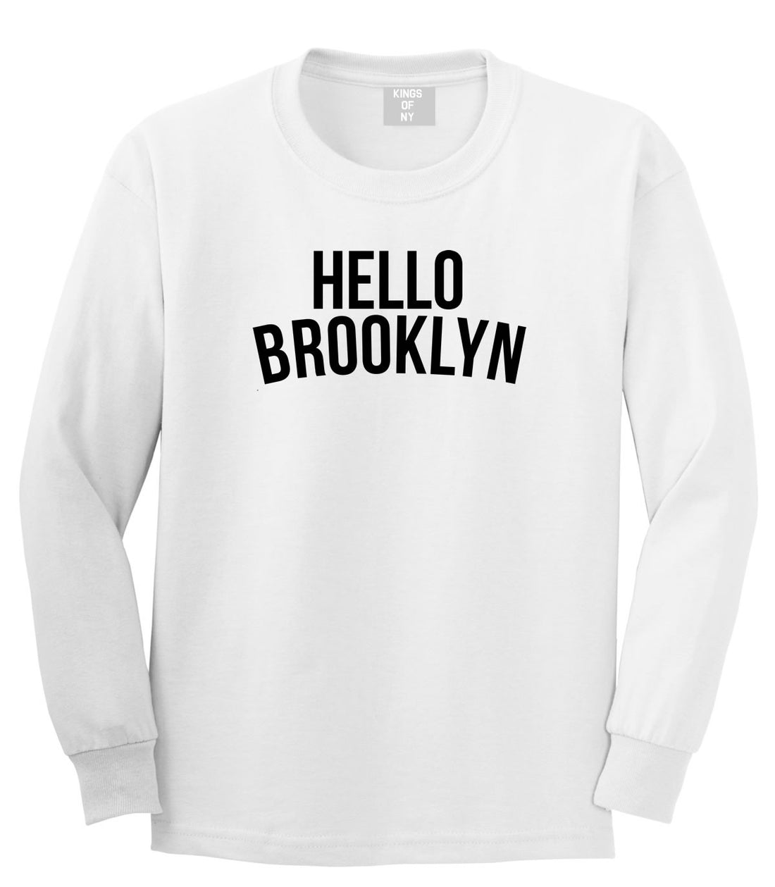Hello Brooklyn Long Sleeve T-Shirt in White By Kings Of NY