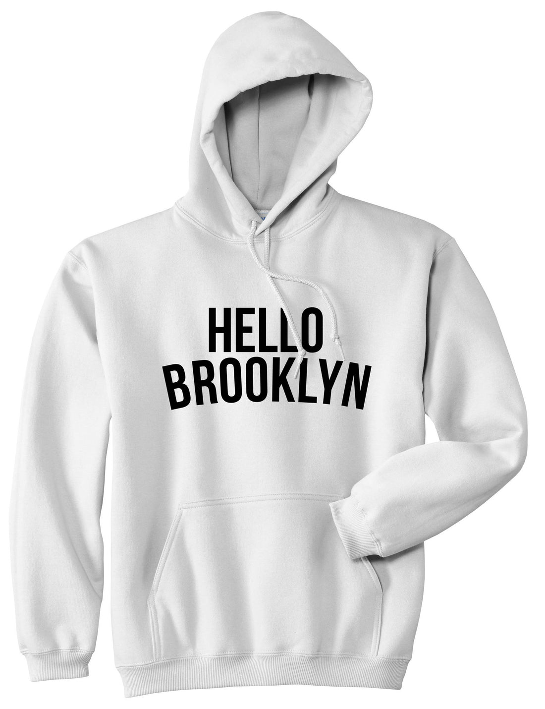 Hello Brooklyn Pullover Hoodie in White By Kings Of NY