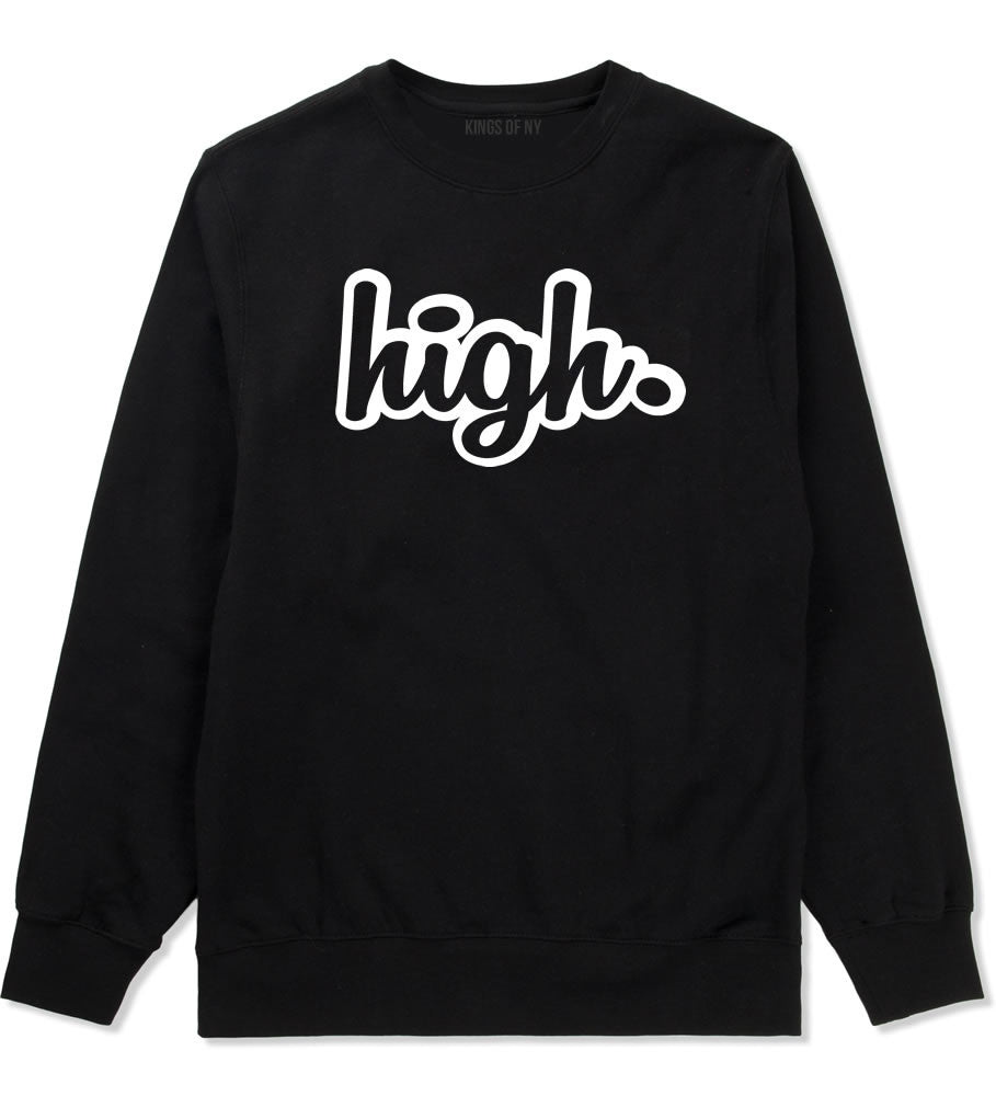 High Weed Faded Dap Smoke Marijuana Crewneck Sweatshirt In Black by Kings Of NY