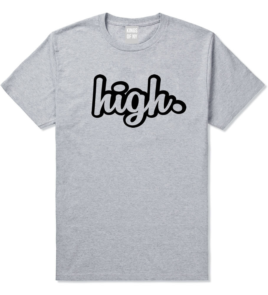 High Weed Faded Dap Smoke Marijuana Boys Kids T-Shirt In Grey by Kings Of NY