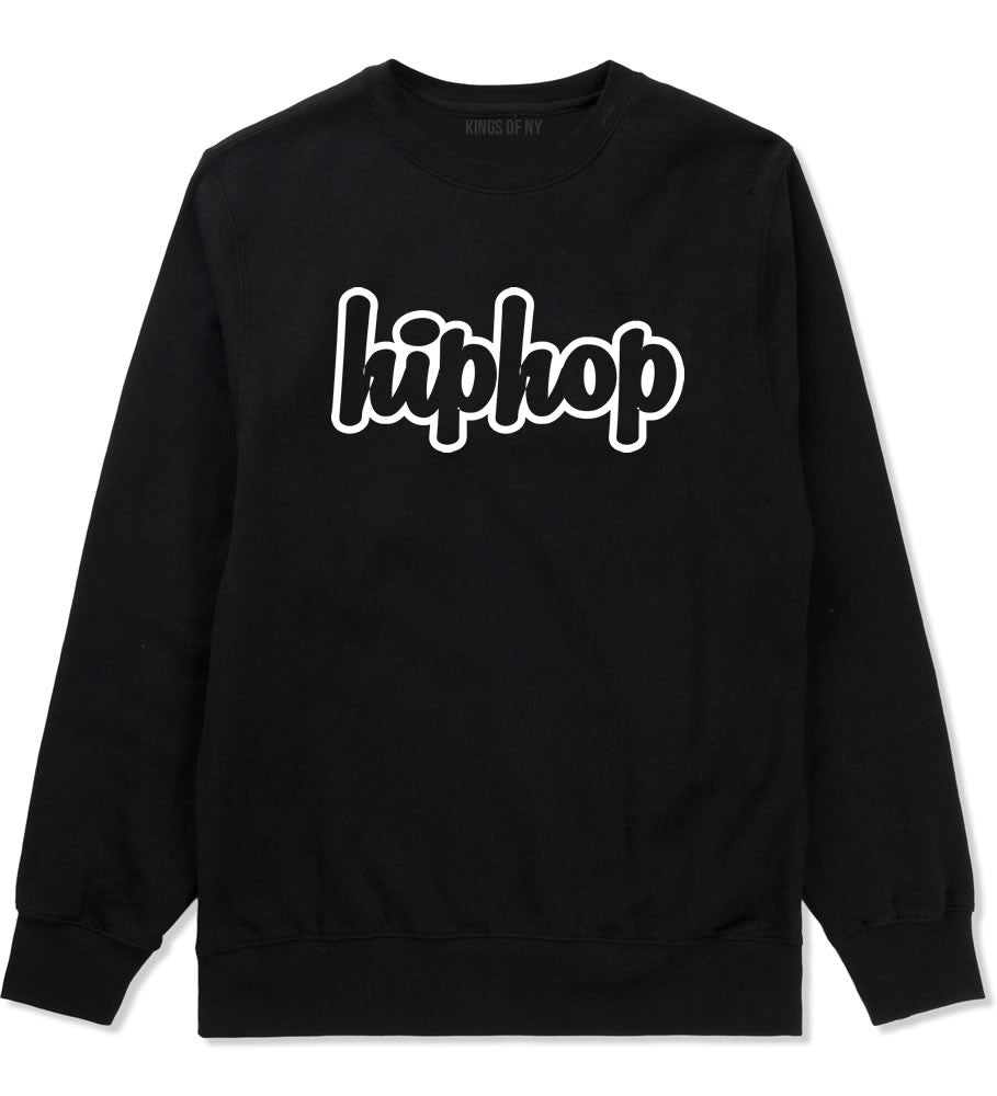 Hiphop Outline Old School Boys Kids Crewneck Sweatshirt in Black By Kings Of NY