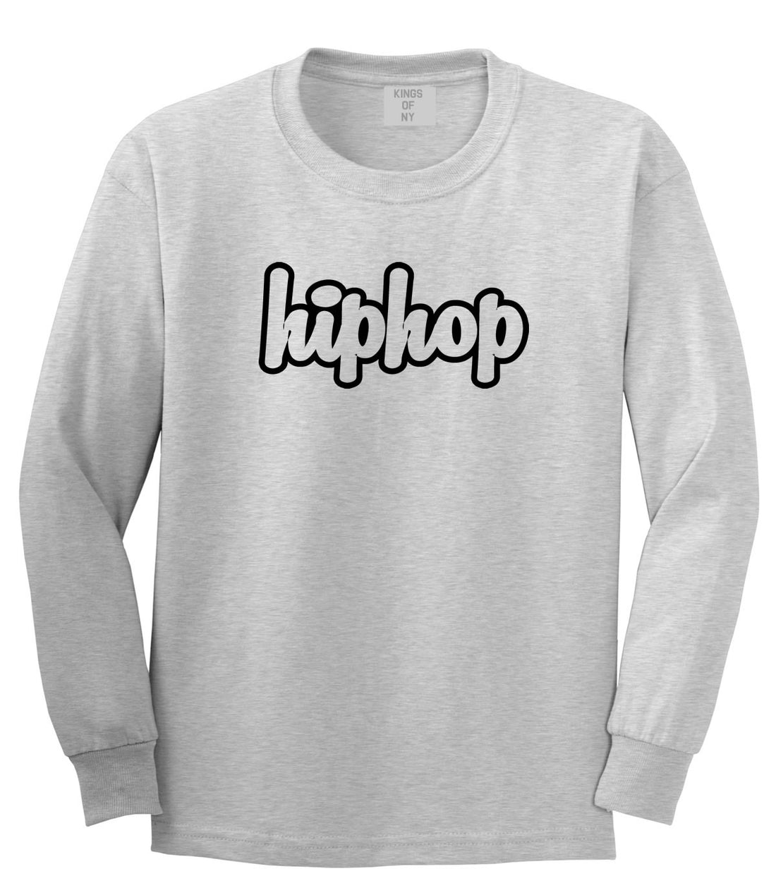 Hiphop Outline Old School Long Sleeve T-Shirt in Grey By Kings Of NY
