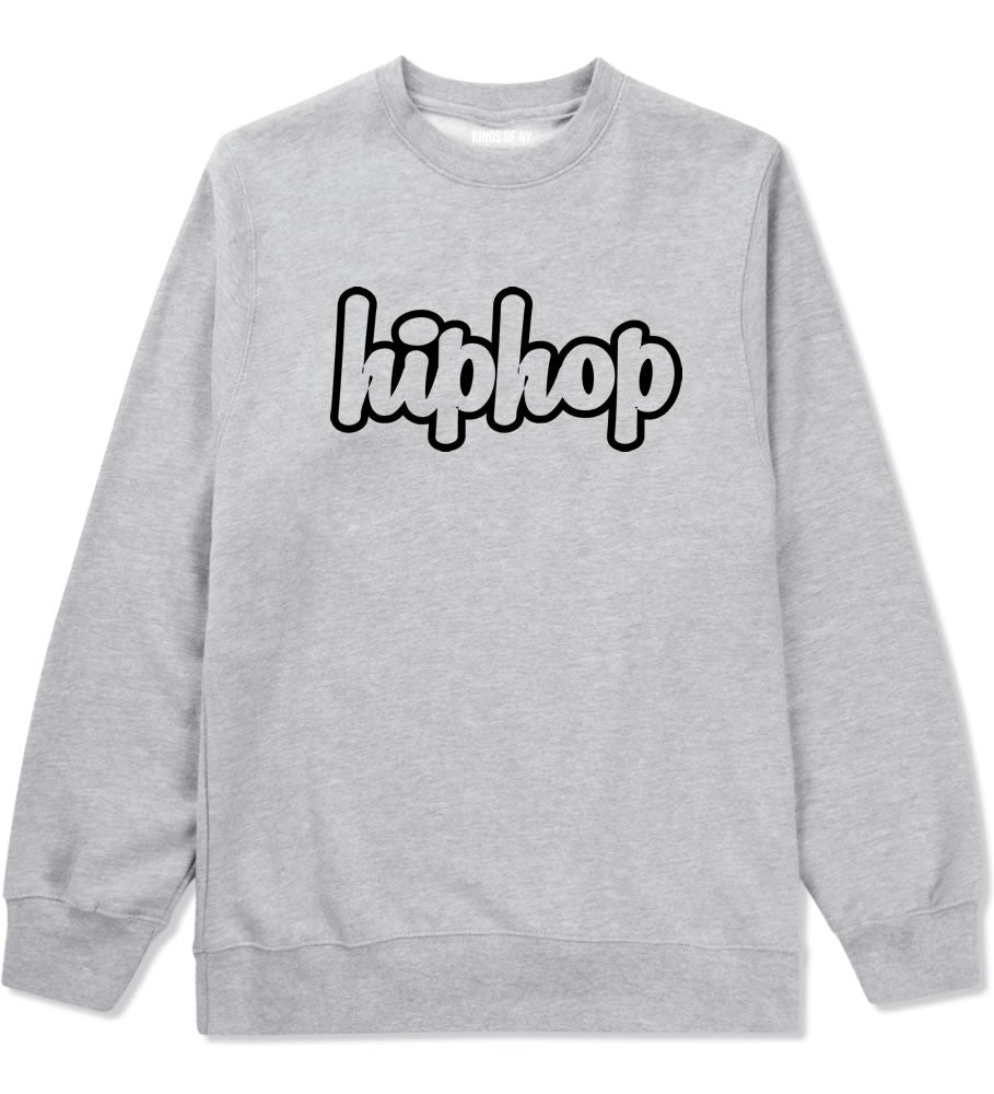 Hiphop Outline Old School Boys Kids Crewneck Sweatshirt in Grey By Kings Of NY