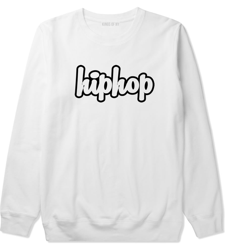 Hiphop Outline Old School Boys Kids Crewneck Sweatshirt in White By Kings Of NY