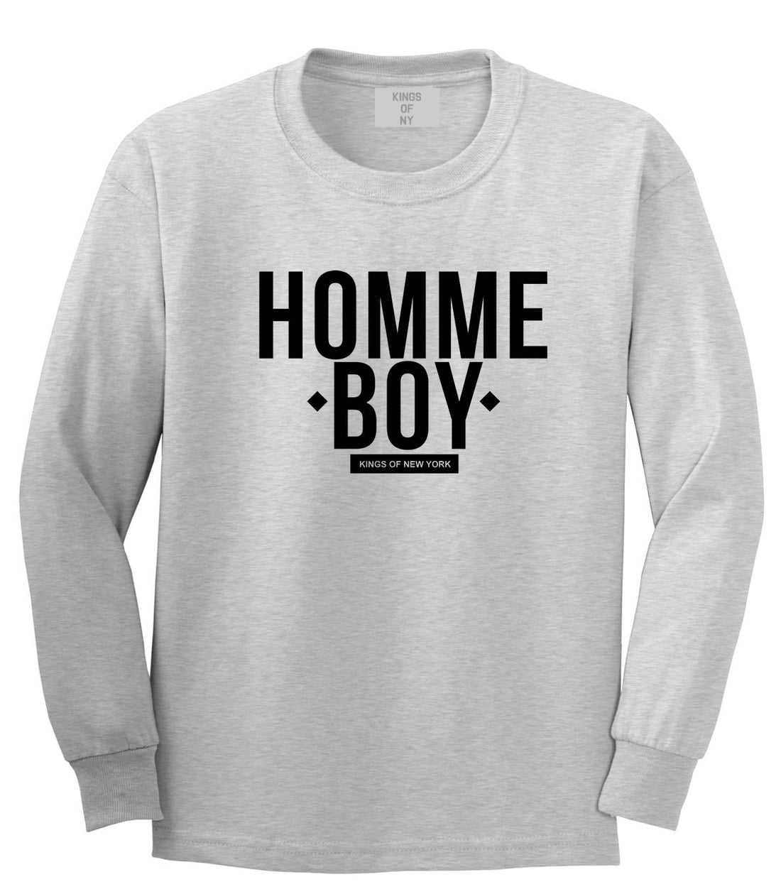 Kings Of NY Homme Boy Long Sleeve T-Shirt in Grey