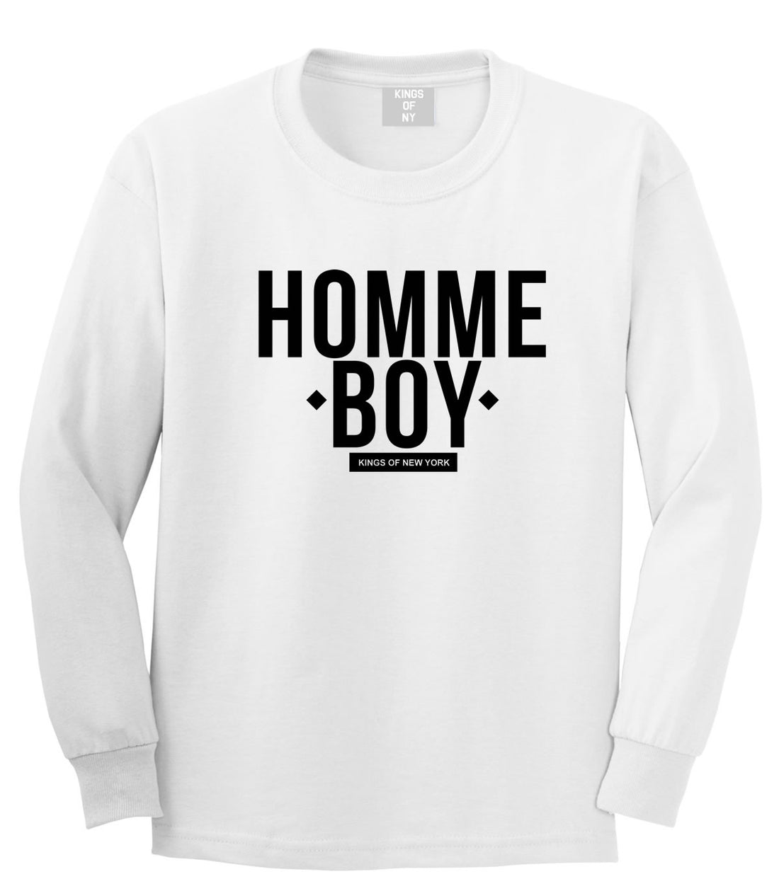 Kings Of NY Homme Boy Long Sleeve T-Shirt in White