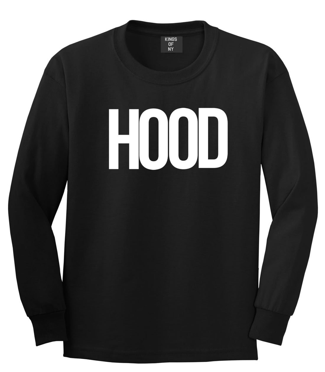 Hood Trap Style Compton New York Air Long Sleeve T-Shirt In Black by Kings Of NY