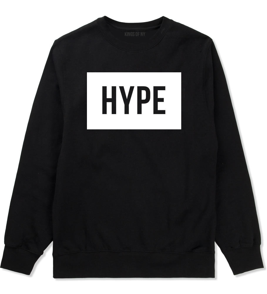 Hype Style Streetwear Brand Logo White by Kings Of NY Boys Kids Crewneck Sweatshirt In Black by Kings Of NY