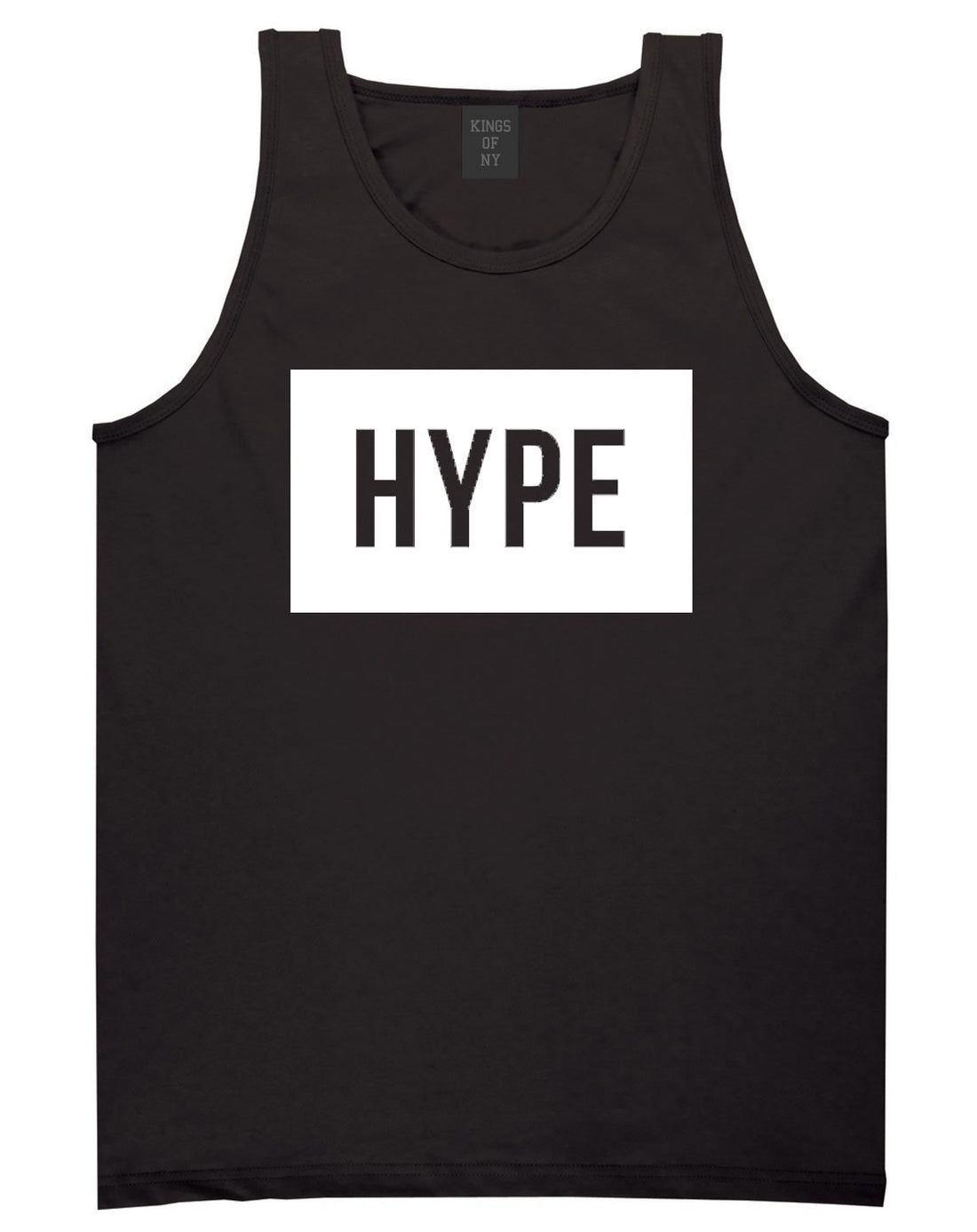 Hype Style Streetwear Brand Logo White by Kings Of NY Tank Top In Black by Kings Of NY