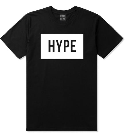 Hype Style Streetwear Brand Logo White by Kings Of NY T-Shirt In Black by Kings Of NY
