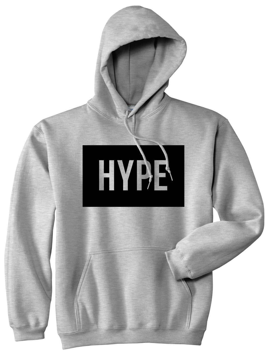 Hype Style Streetwear Brand Logo White by Kings Of NY Pullover Hoodie Hoody In Grey by Kings Of NY