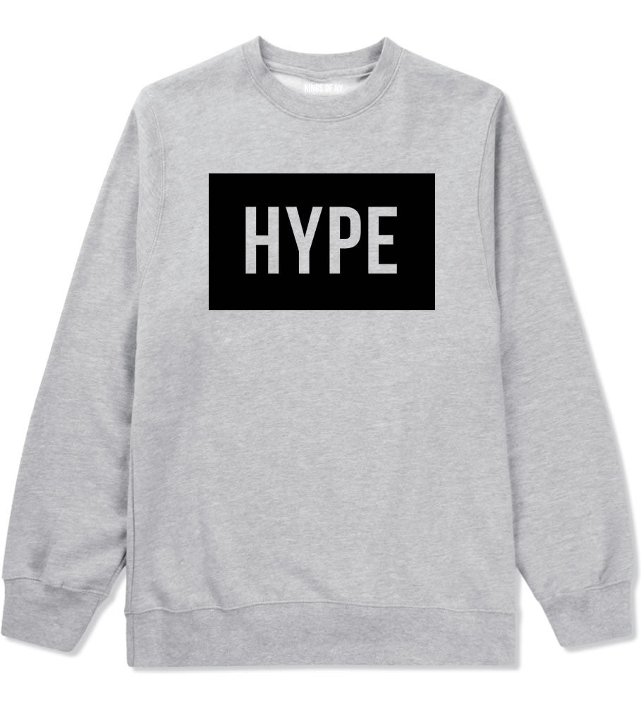 Hype Style Streetwear Brand Logo White by Kings Of NY Crewneck Sweatshirt In Grey by Kings Of NY