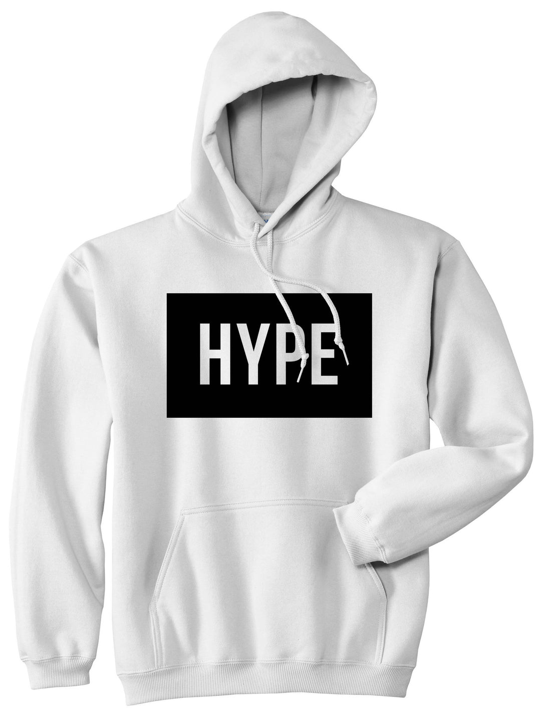 Hype Style Streetwear Brand Logo White by Kings Of NY Pullover Hoodie Hoody in White by Kings Of NY