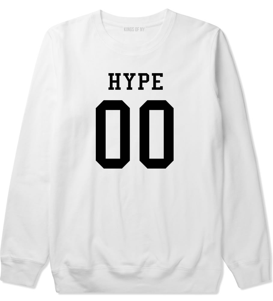 Hype Team Jersey Crewneck Sweatshirt in White By Kings Of NY