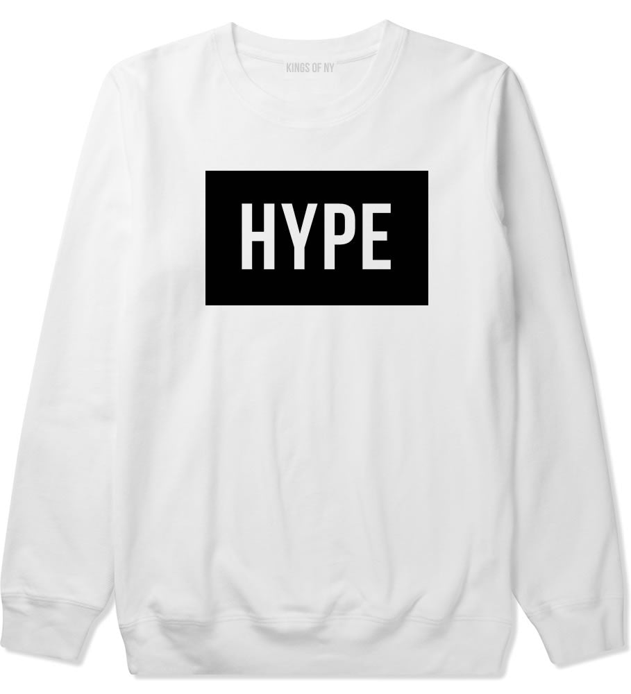Hype Style Streetwear Brand Logo White by Kings Of NY Boys Kids Crewneck Sweatshirt in White by Kings Of NY