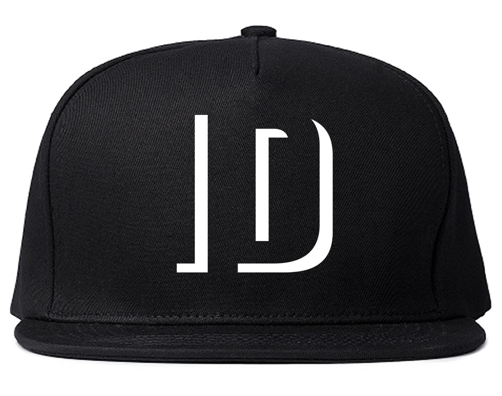 Idaho ID State Initials Shadow Mens Snapback Hat Black
