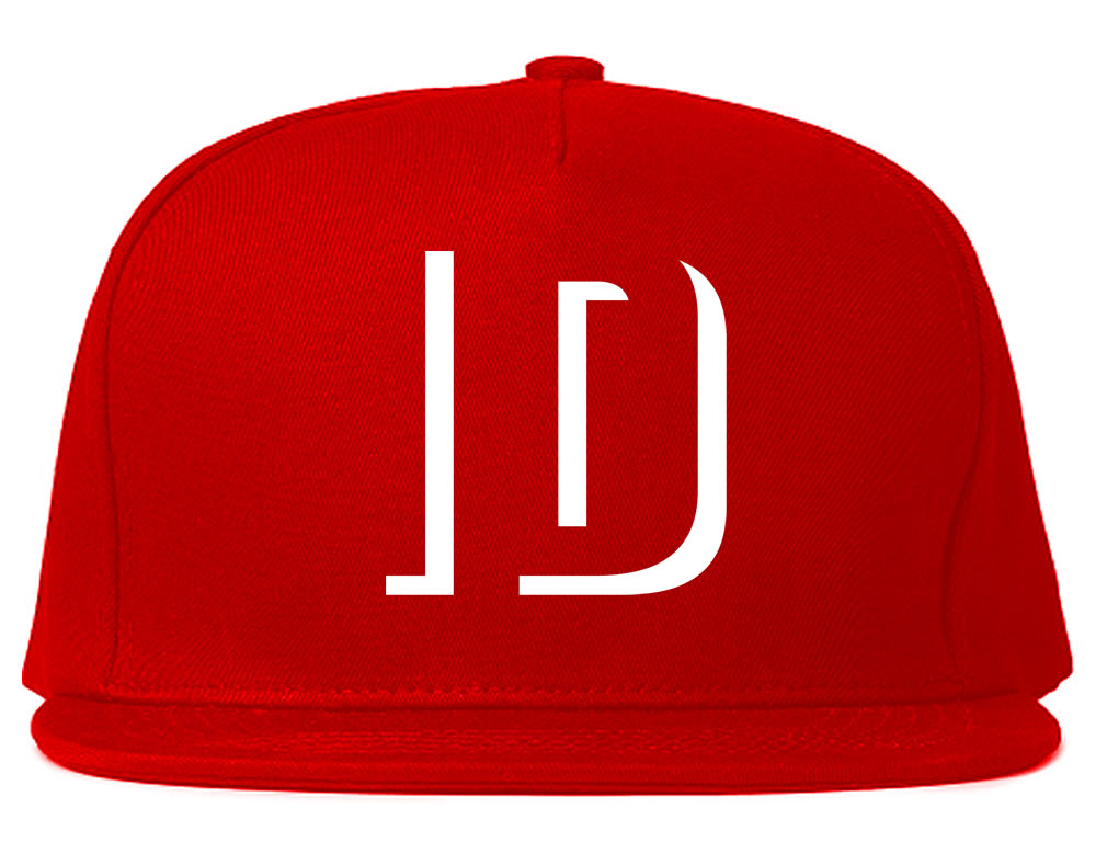 Idaho ID State Initials Shadow Mens Snapback Hat Red