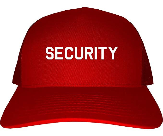 Event Security Uniform Mens Trucker Hat Cap Red