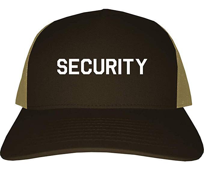 Event Security Uniform Mens Trucker Hat Cap Brown