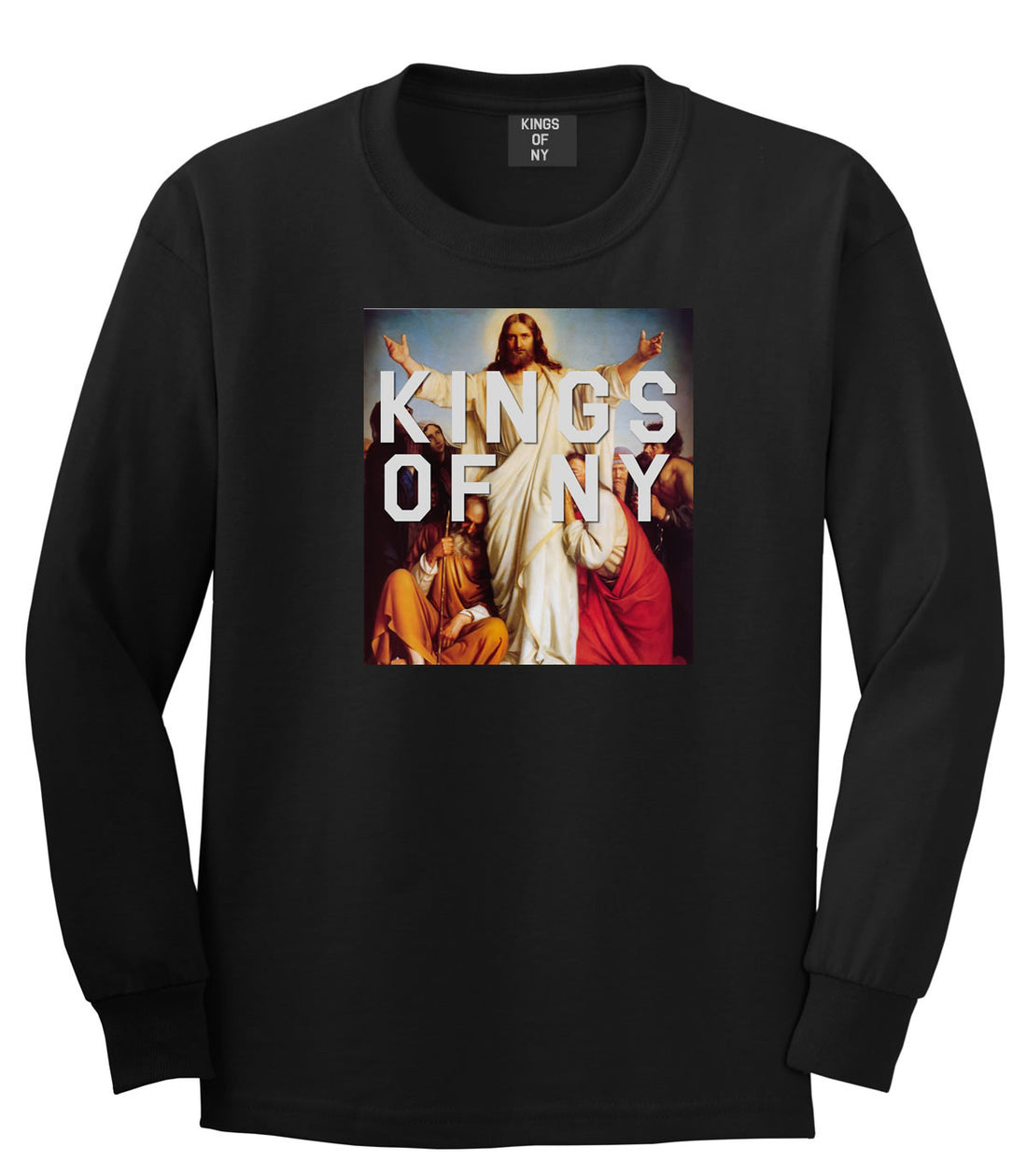Jesus Worship and Praise of Power Long Sleeve T-Shirt in Black By Kings Of NY