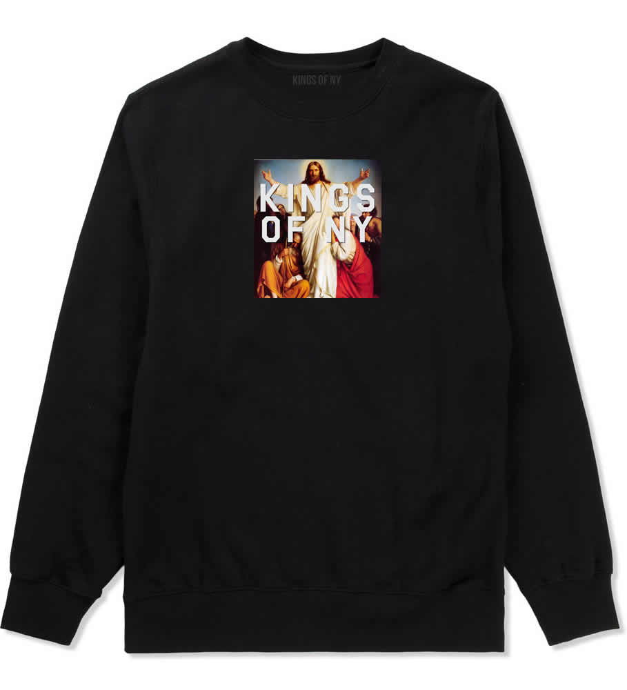 Jesus Worship and Praise of Power Crewneck Sweatshirt in Black By Kings Of NY