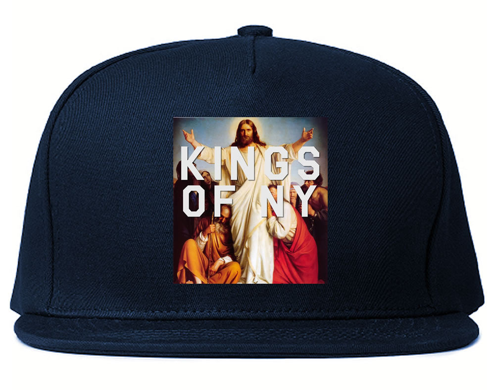 Jesus Worship and Praise of Power Snapback Hat in Navy Blue By Kings Of NY