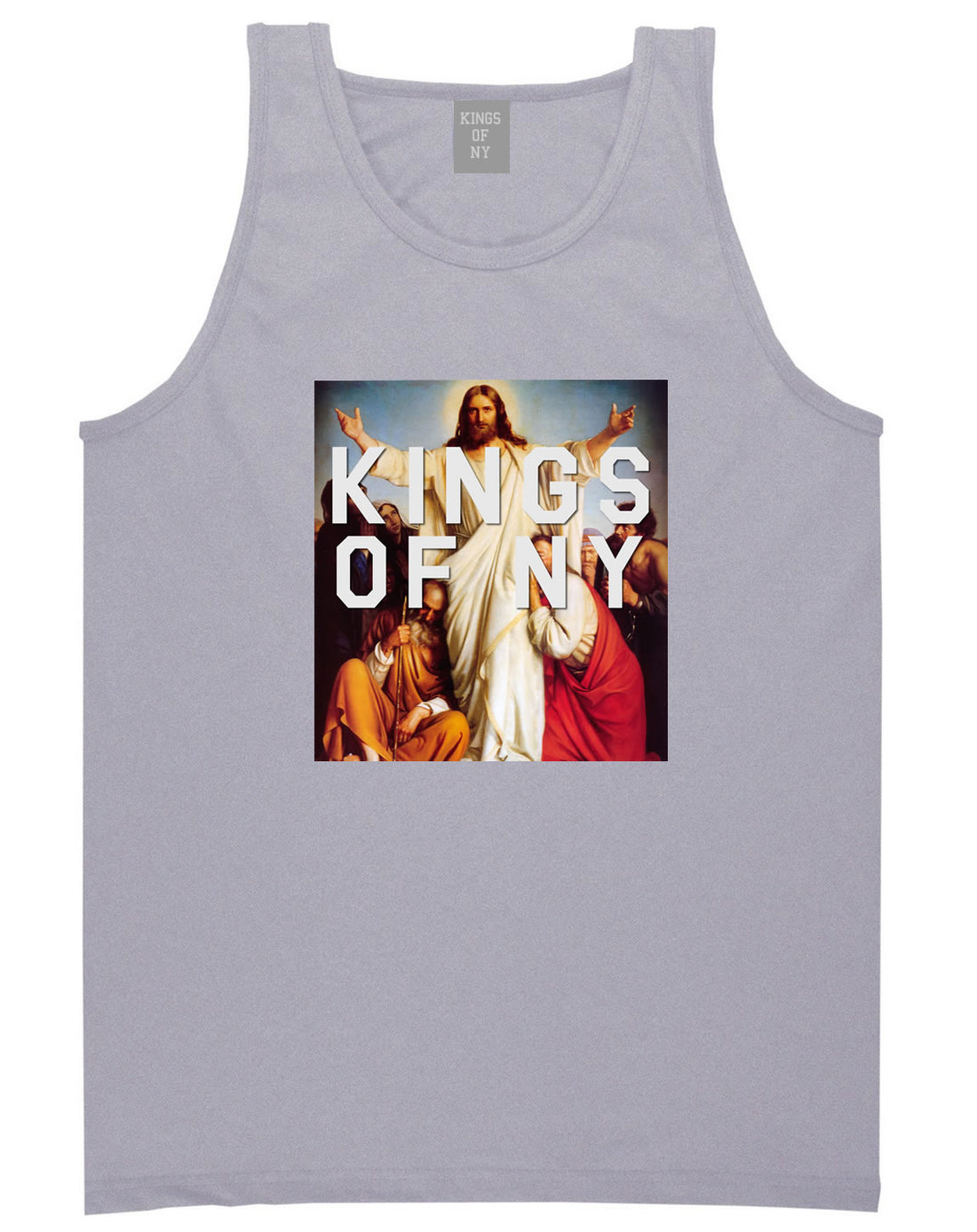 Jesus Worship and Praise of Power Tank Top in Grey By Kings Of NY