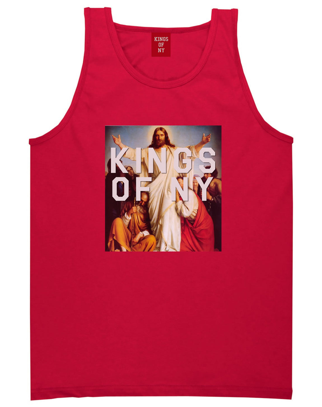 Jesus Worship and Praise of Power Tank Top in Red By Kings Of NY