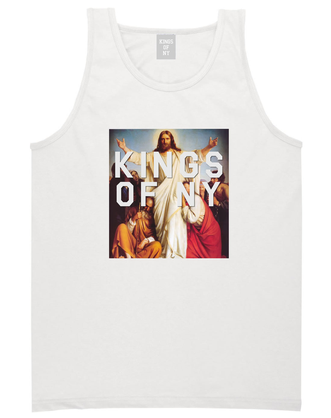 Jesus Worship and Praise of Power Tank Top in White By Kings Of NY