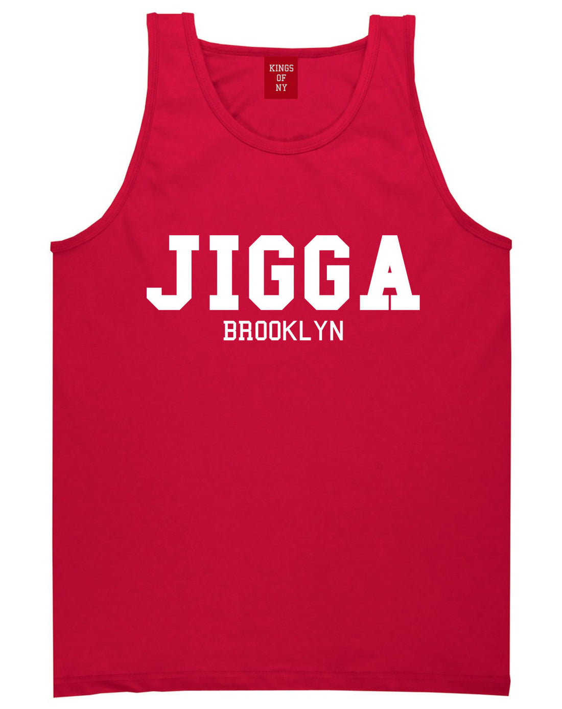 Jigga Brooklyn Tank Top in Red by Kings Of NY