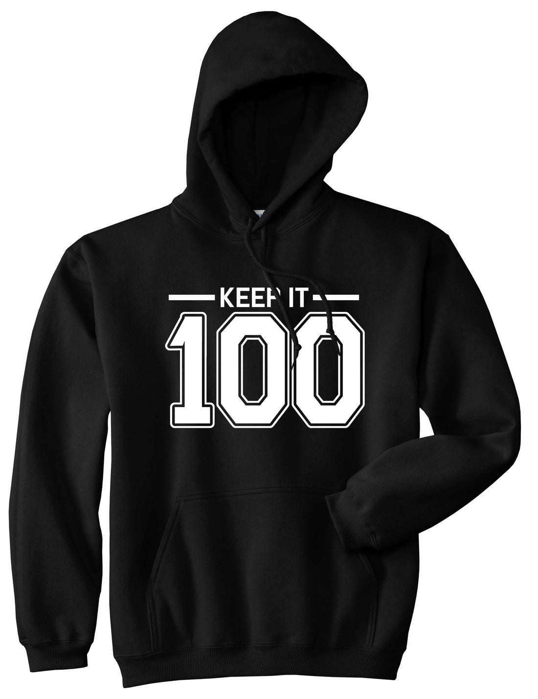 Keep It 100 Pullover Hoodie Hoody in Black by Kings Of NY