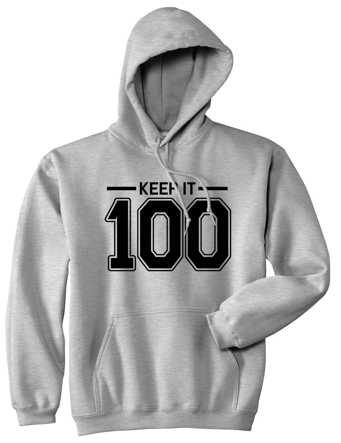Keep It 100 Pullover Hoodie Hoody in Grey by Kings Of NY