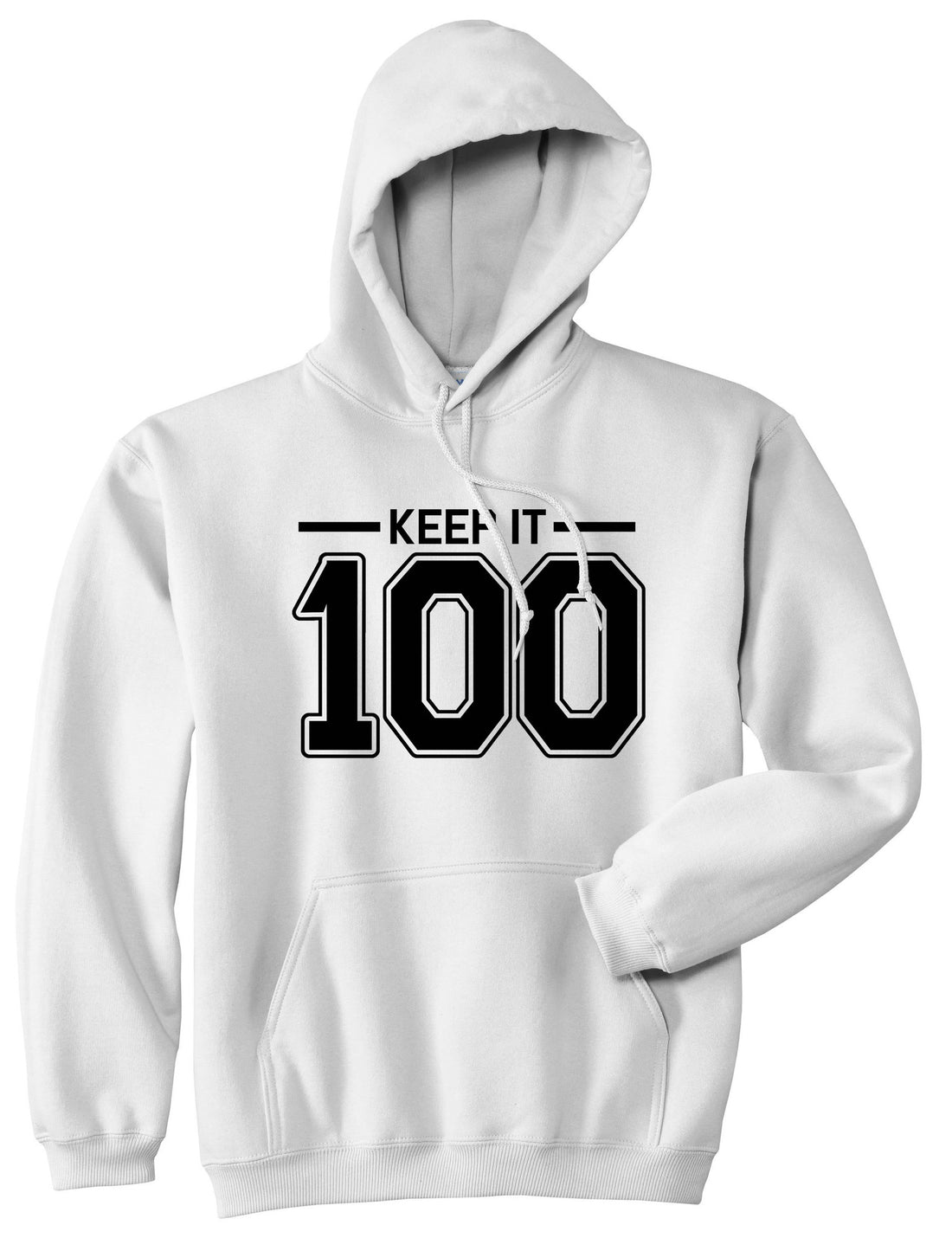 Keep It 100 Pullover Hoodie Hoody in White by Kings Of NY