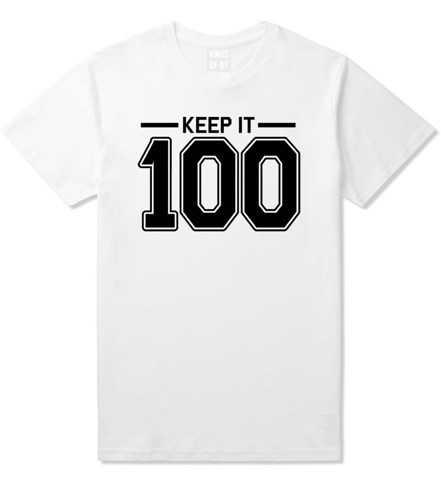 Keep It 100 T-Shirt in White by Kings Of NY