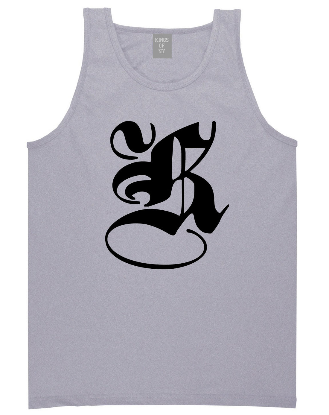 Kings Of NY K Gothic Style Tank Top in Grey