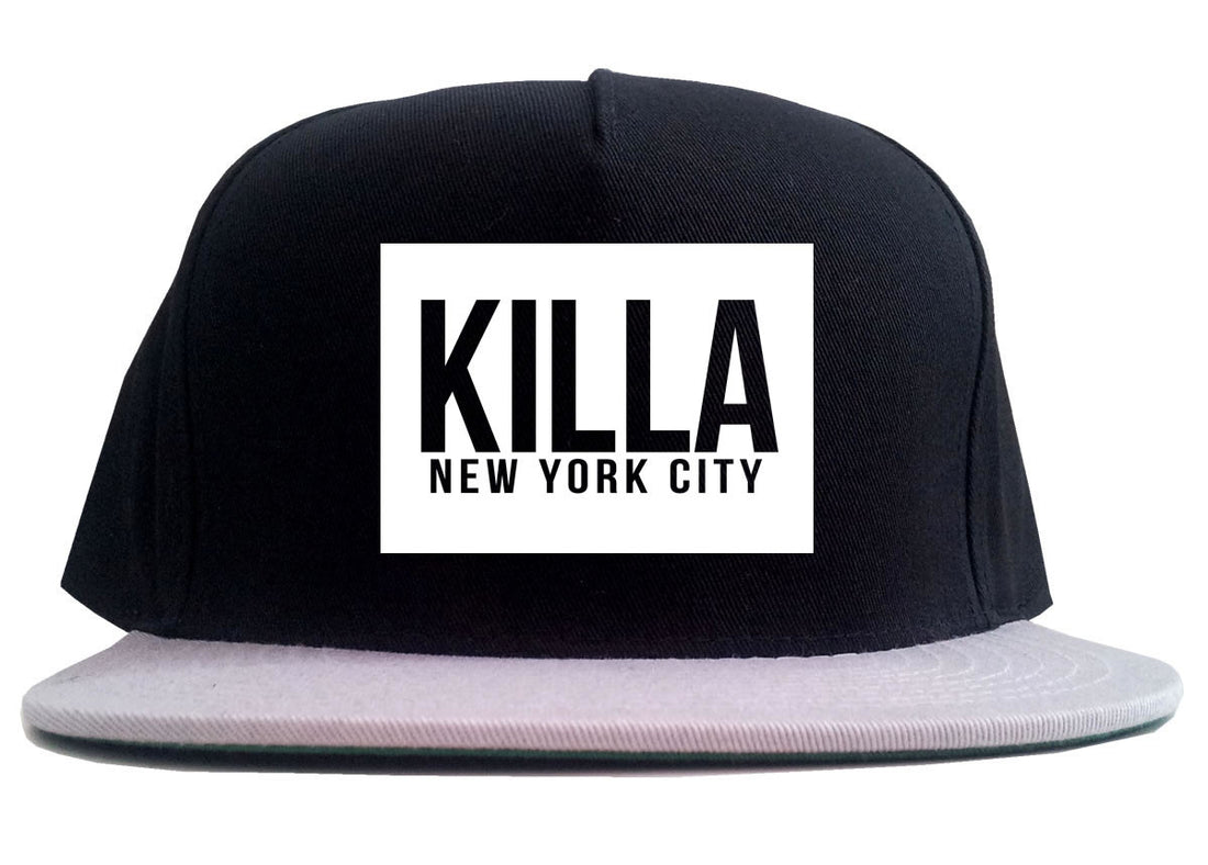 Killa New York City Harlem 2 Tone Snapback Hat in Black and Grey by Kings Of NY