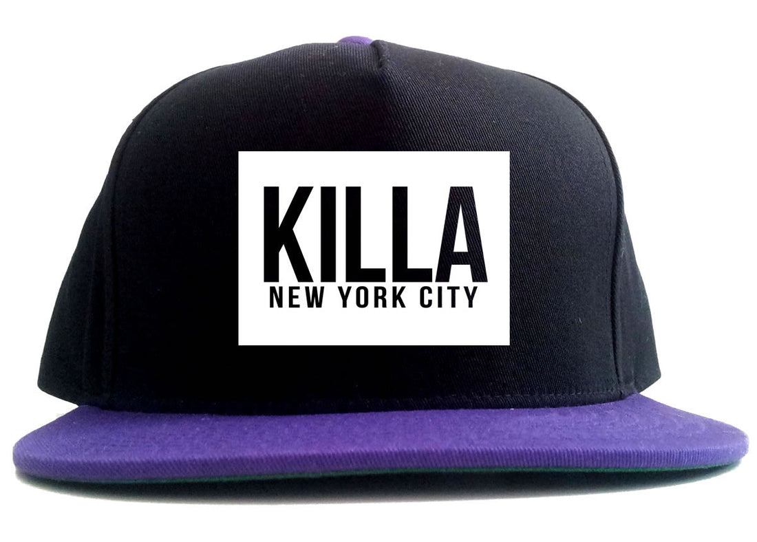 Killa New York City Harlem 2 Tone Snapback Hat in Black and Purple by Kings Of NY