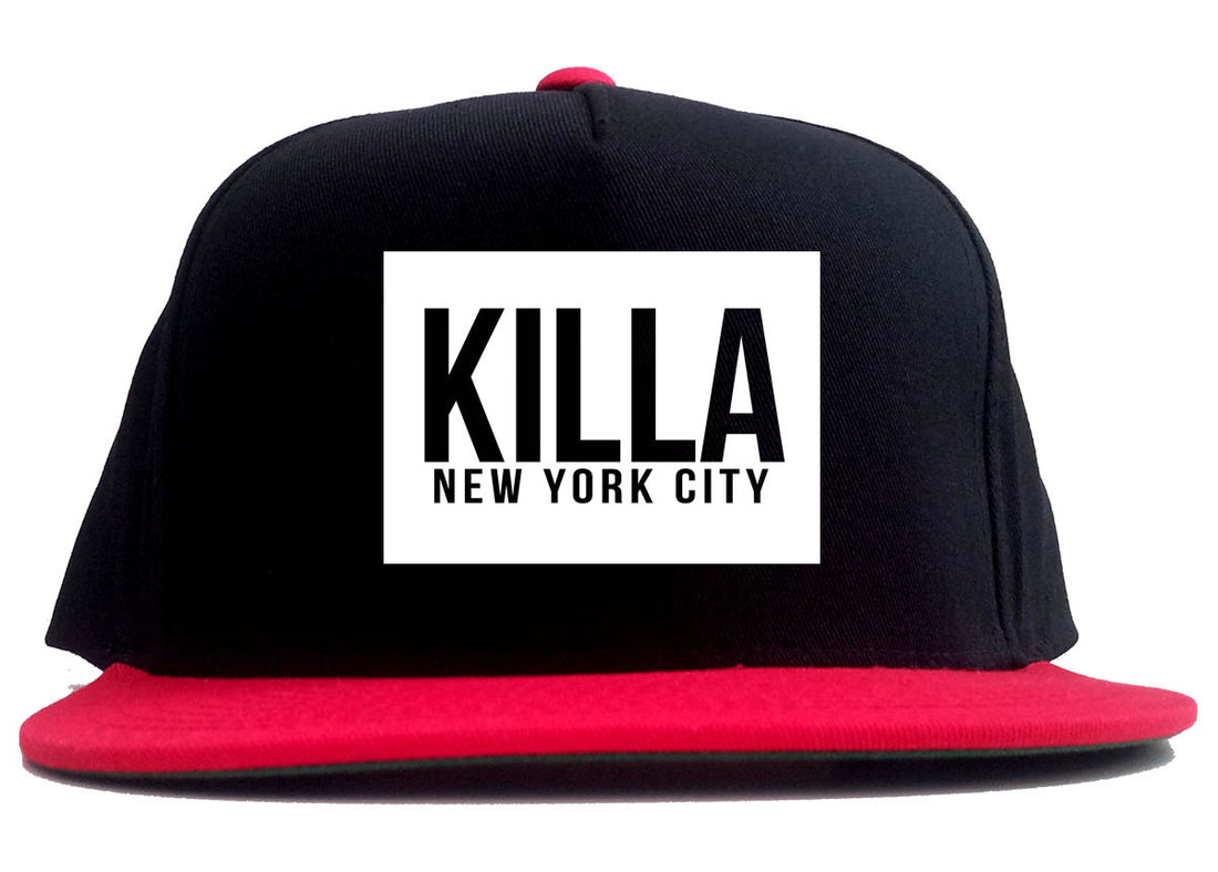 Killa New York City Harlem 2 Tone Snapback Hat in Black and Red by Kings Of NY