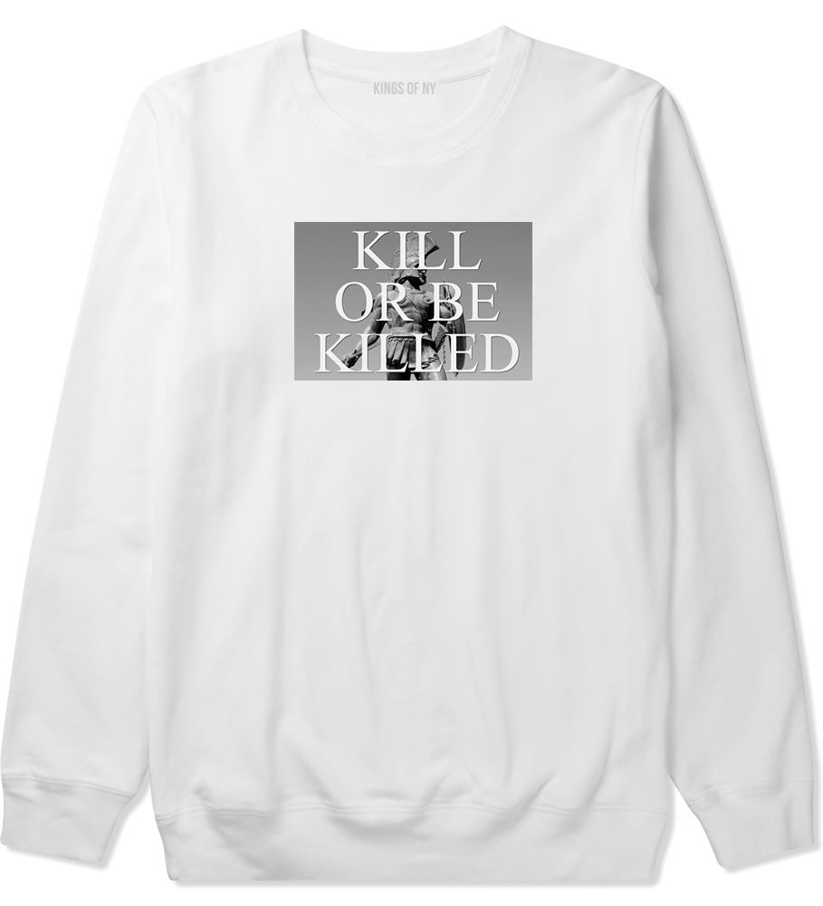 Kill Or Be Killed Crewneck Sweatshirt in White by Kings Of NY