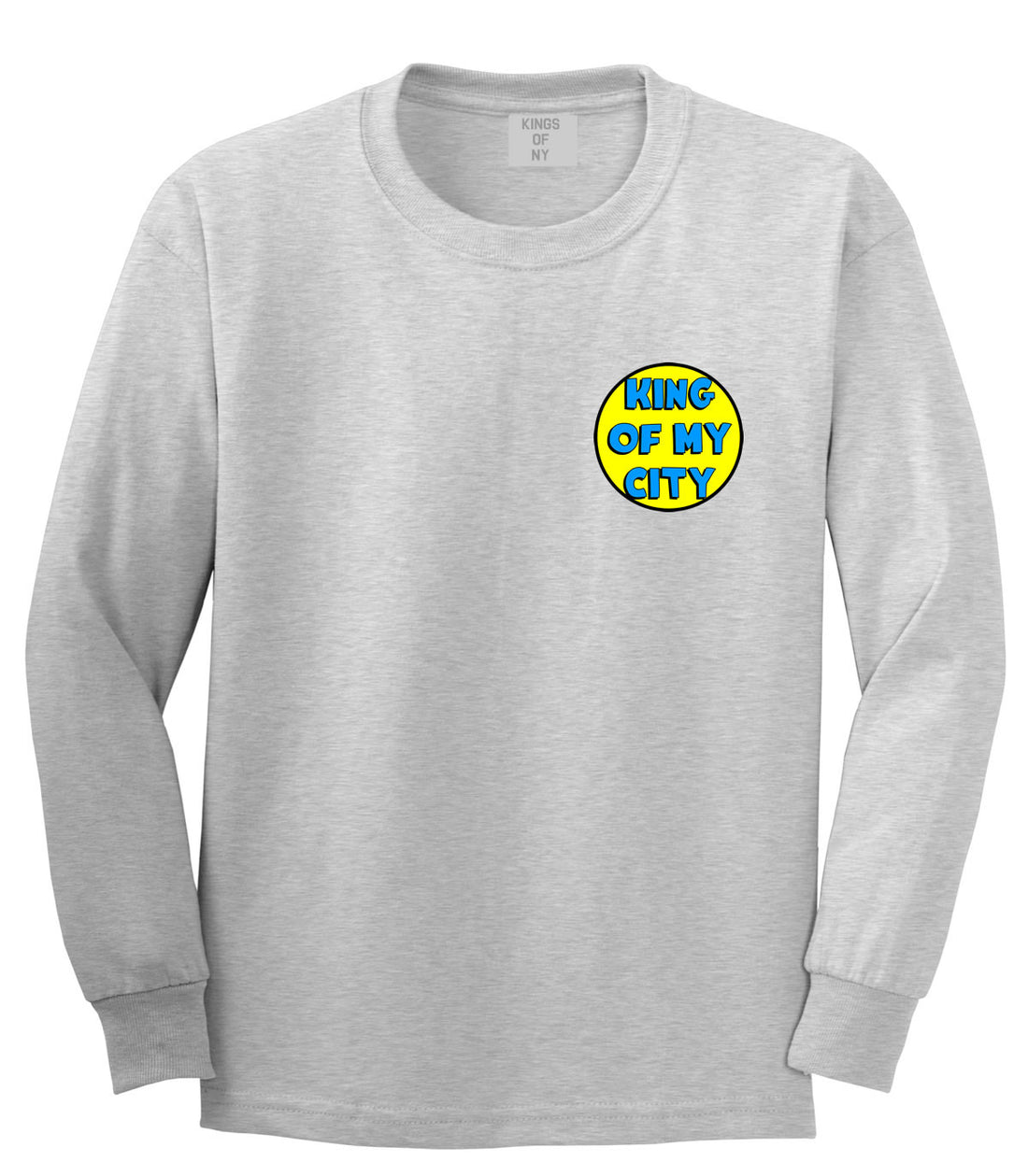 King Of My City Logo Long Sleeve T-Shirt in Grey