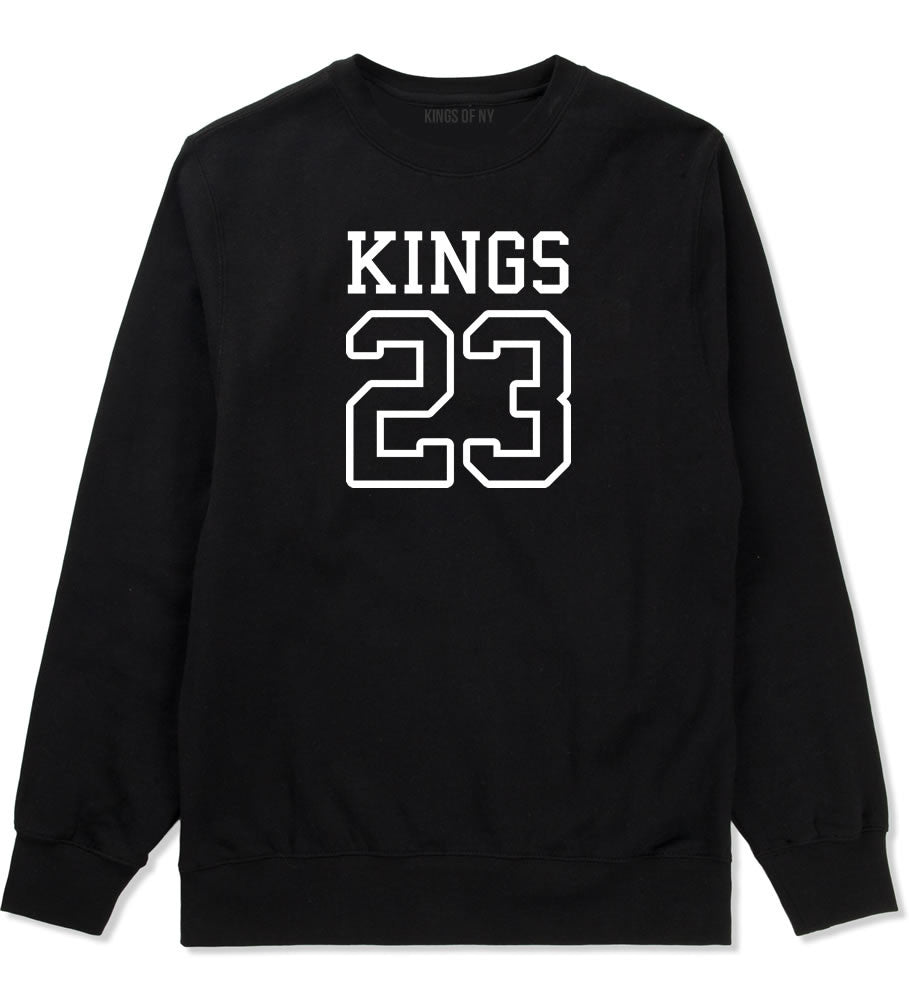 KINGS 23 Jersey Crewneck Sweatshirt in Black By Kings Of NY