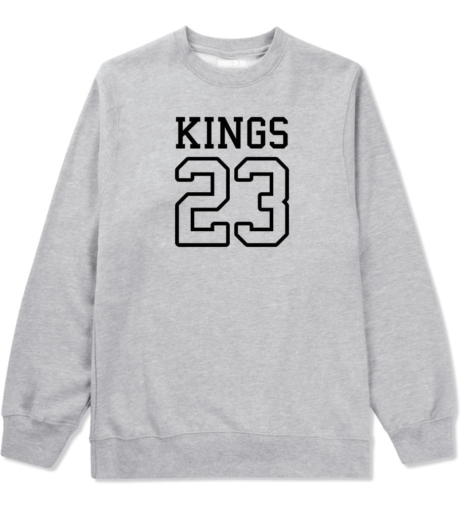 KINGS 23 Jersey Crewneck Sweatshirt in Grey By Kings Of NY