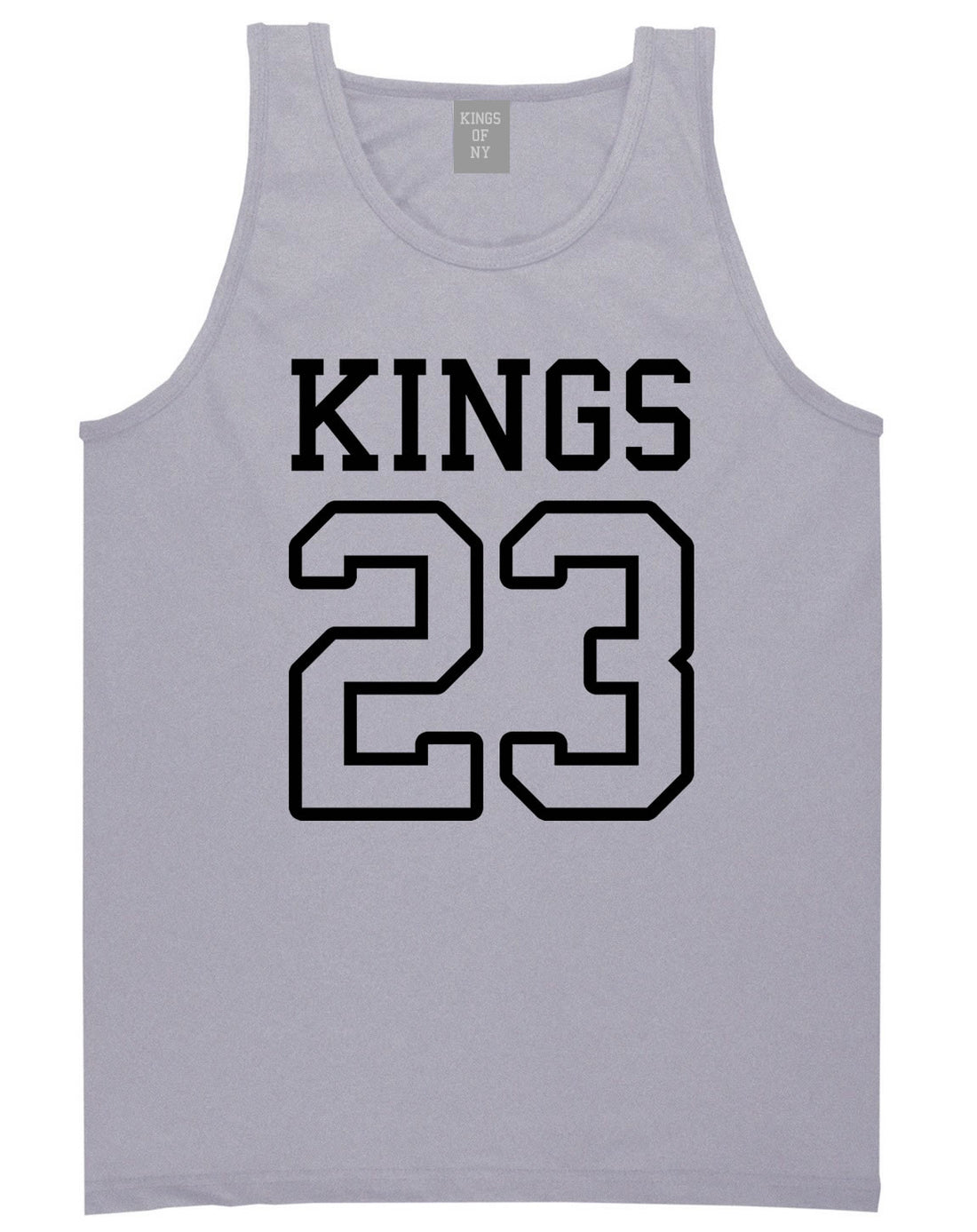KINGS 23 Jersey Tank Top in Grey By Kings Of NY